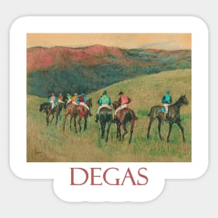 Racehorses in a Landscape by Edgar Degas Sticker